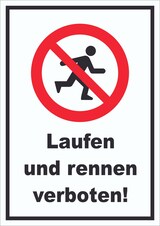 thumbnail of Laufen und Rennen verboten Schild A4 Rückseite selbstklebend