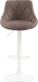 thumbnail of Barhocker FALON - Stoff Taupe 46x49x83 cm Weiß | Barstuhl Mit Lehne Drehbar Tresenhocker Tresenstuhl Kneipenhocker Kneipenstuhl