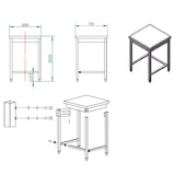 thumbnail of Tavolo lavoro in acciaio inox 60x70x85 cm