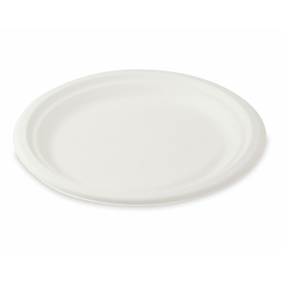 40x Bio Grillteller Fleischteller rund aus Zuckerrohr Bagasse O 22 cm