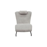 thumbnail of SalesFever Relax Lounger met Nekkussen | Bekleding van Textuurstof | Zwart metalen frame | B 80 x D 180 x H 82 cm | Lichtgrijs