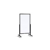 thumbnail of ALLboards Lavagna bianca magnetica verticale con ruote VERT 137×78 cm con cornice in legno nera