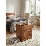 thumbnail of Massivholz Nachtschrank, Landhausstil, 60 cm Höhe, Schublade & Tür, Sheesham-Holz. Braun, 50x40x60 cm | Kadima Design