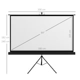 thumbnail of HOMCOM Telo Proiettore 84" con Treppiede 200x8x118 cm Nero