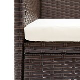 thumbnail of vidaXL Garten Essstühle 2 Stk., Essstuhl mit Kissen, Gartenstuhl mit Stahlgestell, Gartensessel Stuhl Sessel Stuhlset, Braun Poly Rattan