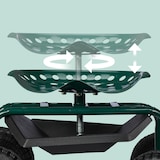 thumbnail of Relaxdays fahrbarer Gartensitz, höhenverstellbar, 150 kg, Stauraum, Rollsitz für Gartenarbeit, Stahl, Luftreifen, grün