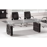 thumbnail of Büro Besprechungstisch Konferenztisch Bürotisch  Büroausstattung Lederoptik Verona in schwarz Jet-Line