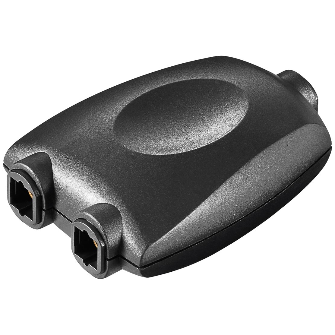 Goobay 11921 Toslink Digital Audio Splitter 1 zu 2, Schwarz, Schwarz - Toslink-Kupplung > 2x Toslink-Kupplung
