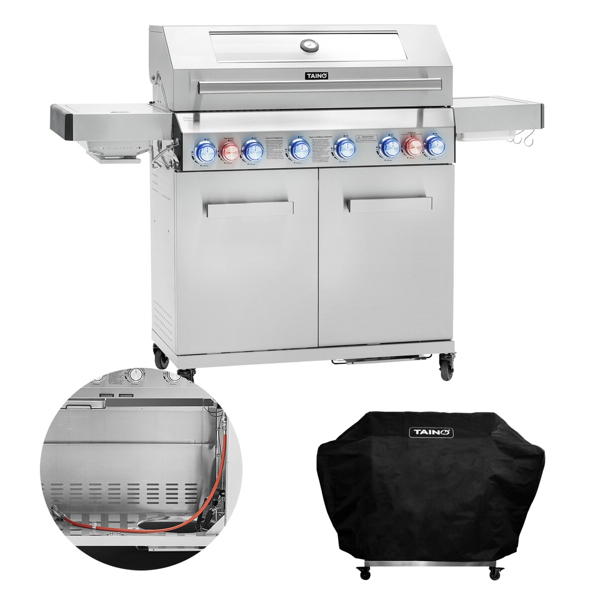 TAINO PLATINUM YAMARA 6+2 Gasgrill Edelstahl 6 Brenner Sear-Burner Backburner