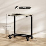 thumbnail of C Beistelltisch höhenverstellbar mit Rollen Eiche 55x36x83 cm, neigbare Tischplatte als Sofatisch und Laptop Tisch für kleine Räume