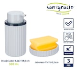 thumbnail of San Ignacio - KINVARA - Zeepdispenser met schuursponsje 300 ml in grijs