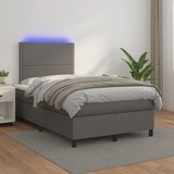 thumbnail of vidaXL Boxspringbett mit Matratze & LED Grau 120x190 cm Kunstleder