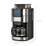thumbnail of Barista Kaffeemaschine mit Mahlwerk inkl. Glaskanne - 12 Tassen für Bohnen & Pulver - 1.5l Kaffeekanne - 900W Edelstahl/Schwarz