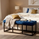 thumbnail of Sitzbank Polson Samt Schwarz blau/120 cm