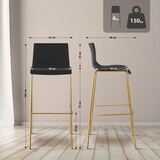 thumbnail of Barhocker Hover Kunststoff Vierfußgestell Gold schwarz