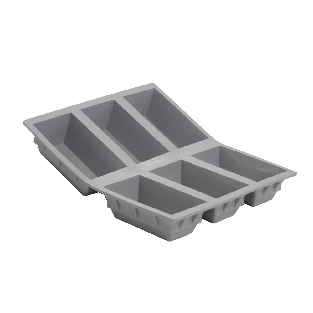 DE BUYER Backform 6 mini cake elastomoules Grau Rectangle Silicone