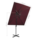 thumbnail of Helloshop26 - Zwevende parasol met dubbel dak 250 x 250 cm bordeauxrood 02_0008570