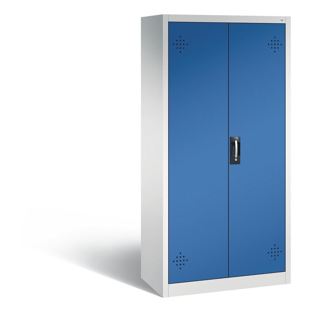 C+P Umweltschrank mit Stahlwannen | HxBxT 195x93x50cm | Lichtgrau/Enzianblau von PROREGAL