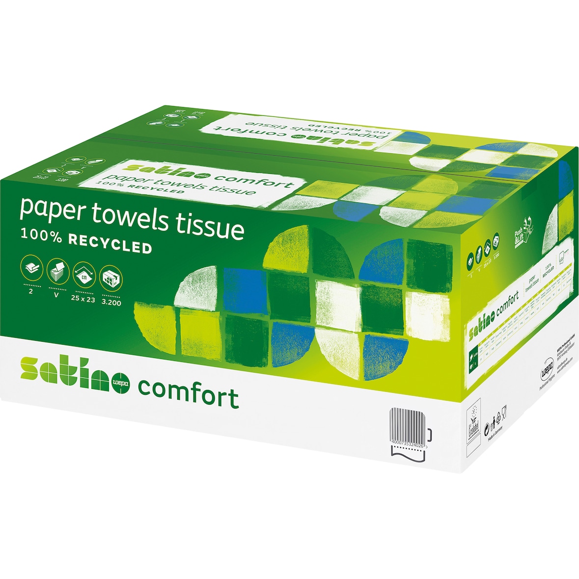 Satino by WEPA 277200 Papierhandtuch Comfort 25x23cm 2lg ws 3.200Bl.