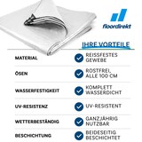 thumbnail of Abdeckplane 140 g/m² (8 x 14 m, Weiß) wasserdichte Plane mit Ösen - Gewebeplane Schutzplane