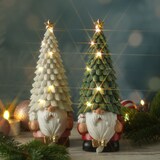 thumbnail of LED Weihnachtswichtel mit beleuchteter Mütze Dekofigur 29cm Timer Batterie