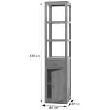 thumbnail of Teak-Regal HWC-M86, Badschrank Badregal Badezimmer, hochwertiges B-Grade-Teak (Kernholz, 20-30 Jahre), 180x40cm