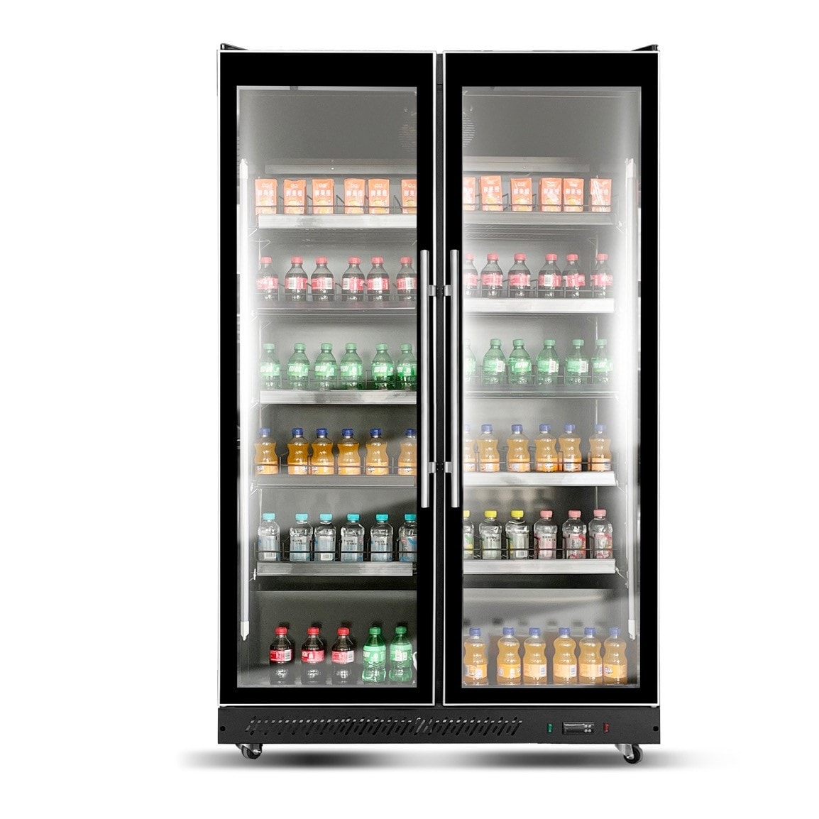 Gastro Lagerkühlschrank Kühlschrank Gewerbekühlschrank 900l 2-10°C 2 Glastüren