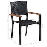 thumbnail of vidaXL 9-tlg. Garten-Essgruppe Poly Rattan Akazie Massivholz Schwarz