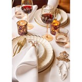 thumbnail of Frühstücksteller Porzellan 26,6cm - Teller mit Relief & Goldrand Geschirr Speiseteller Kuchenteller Dessertteller Essteller Frühstück Weiß Gold