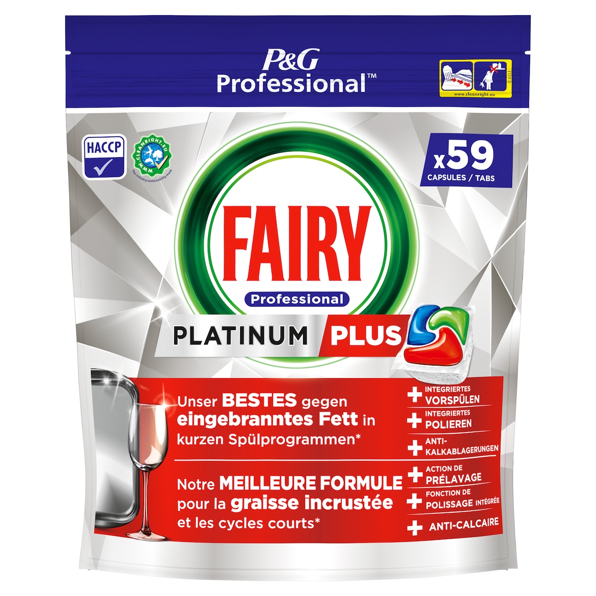 FAIRY PROFESSIONAL Platinum+ capsule lave vaisselle 59 doses