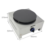 thumbnail of Gasfrit – Professionelle Gas-Crêpe-Maschine, 1 Platte, Edelstahl, 450 x 490 x 260 mm, bis 300 °C, 3,5 kW