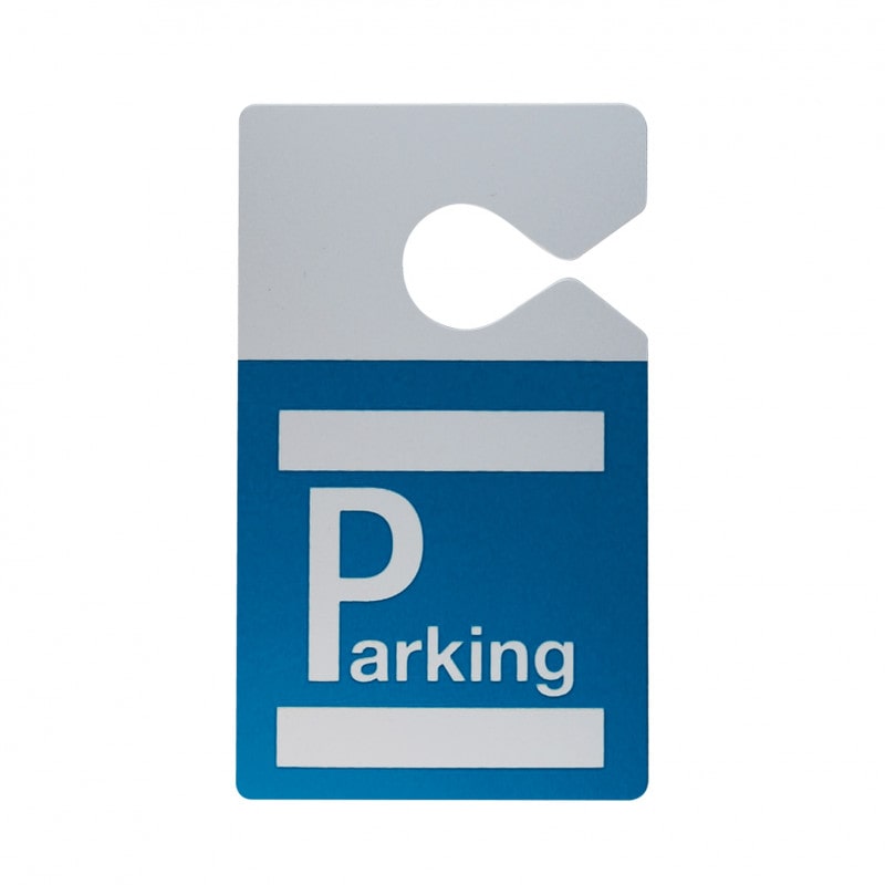 Badge parking avec accroche rétroviseur - Bleu roi (lot de 100)