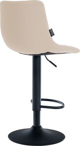 thumbnail of Décoshop26 - Set aus 2 cremefarbenen Barhockern aus Kunststoff mit mattschwarzem Metallgestell höhenverstellbar und mit Fußstütze TDB10635