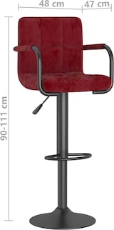 thumbnail of vidaXL Barhocker 2 Stk. Weinrot Samt