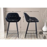 thumbnail of Décoshop26 - Tabouret de bar chaise haute x1 assise effet capitonnée en velours noir et métal noir 10_0004891