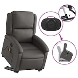 thumbnail of vidaXL Massagesessel mit Aufstehhilfe Grau Echtleder