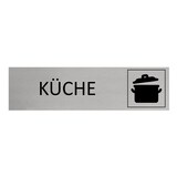 thumbnail of CombiCraft Aluminium Türschild Küche 165x45mm mit 3M-Tape zur Befestigung, einfache Kennzeichnung von Räumen und Bereichen