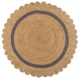 thumbnail of Einzigartiger Jute Teppich Grace, Handarbeit, von Kadima Design. Farbe: Braun-Grau, Größe: 160x160 cm