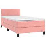 thumbnail of vidaXL Boxspringbett mit Matratze & LED Rosa 100x200 cm Samt