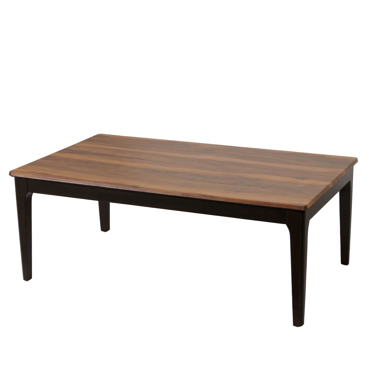 Salontafel HWC-M55, bijzettafel Sofatafel massief hout HDF laminaat melamine 46x120x70cm Sheesham hout look donkere poten