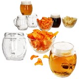 thumbnail of 9tlg Fußball Set Biergläser 0,5L geeicht & Schale Ball-Relief Krug aus Glas Bowl