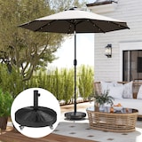 thumbnail of Outsunny base para sombrilla redonda soporte para parasol con ruedas pie para sombrilla con relleno de cemento peso 25 kg para jardín terraza negro