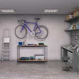 thumbnail of Relaxdays Werkbank, 2 verstellbare Arbeitsplatten, HxBxT: 92 x 150 x 60 cm, Arbeitstisch für Werkstatt, Stahl, schwarz