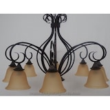 thumbnail of Lámpara de Brazos de Forja con Tulipas de Cristal Difuminado 7 Luces