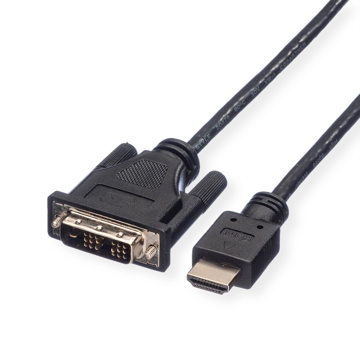 ROLINE Monitorkabel DVI (18+1) - HDMI, M/M, zwart, 1 m