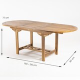thumbnail of Mesa de jardín extensible 160/210 cm de madera teca, Madera teca grado A, Ovalada, Tamaño: 160/210x90x77 cm, Tratamiento al agua aplicado