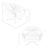 thumbnail of Angel Cerdá Grauer Leder-Drehsessel 5138C 87 x 85 x 74