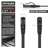 thumbnail of Primewire CAT 8.1 Netzwerkkabel Flach 40 Gbits, Baumwollmantel, LAN Kabel Patchkabel, Gigabit RJ45 Ethernet Cable, Flachbandkabel Verlegekabel - 0,25m