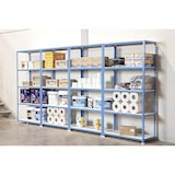 thumbnail of SimonRack Metallregal, 2000x1000x300 mm, 5 Ebenen, Metallboden, 180 kg Biegepunkt, Blau/Weiss - Simonclick