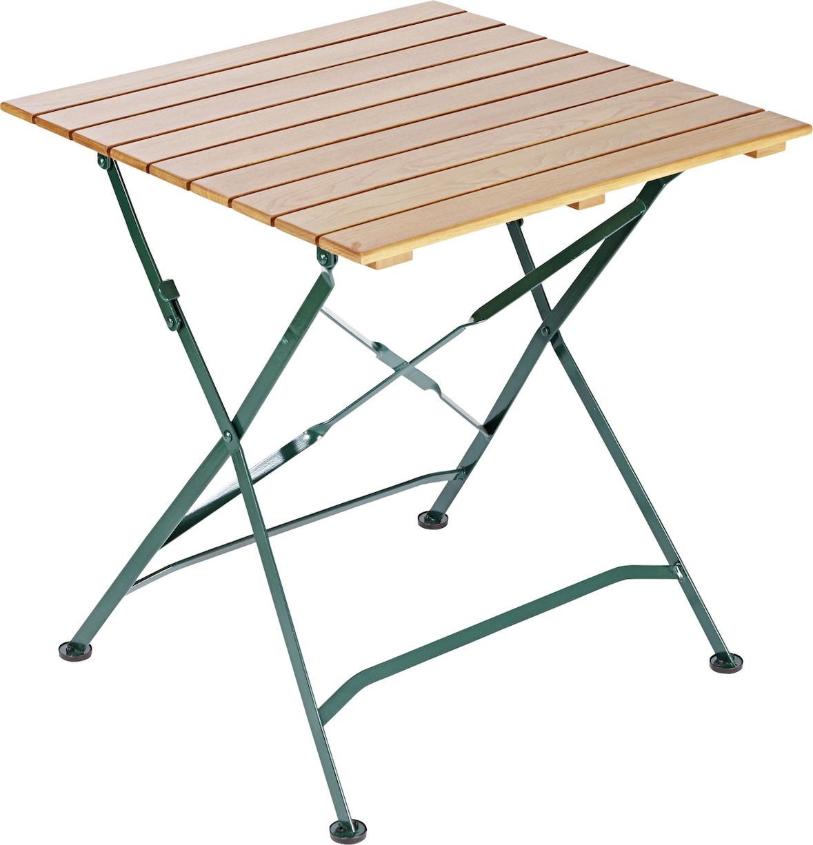 Dobra Mesa de jardín, metal - madera de robinia FSC, 70 x 70 x 73 cm, marrón - verde